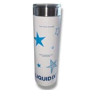 H2GO Rocket Tumbler LIQUID IV 16.9oz - Holiday Limited Edition White/Blue Stars